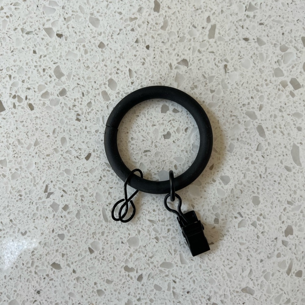 13 black steel rings with clips and eyelets - Picture 2 of 3